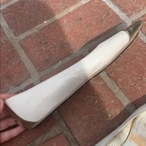 Jimmy Choo beige and gold pointed toe flats - Picture 6 of 8